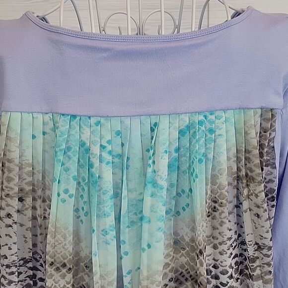 Apt. 9 tunic blouse multi fabric loose fit - purple & teal Women's Size M - Picture 4 of 8